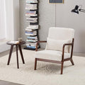 KEIKI Mid-Century Modern Upholstered Accent Chair with Matching Table, Chair and Table Set，Small Bedroom