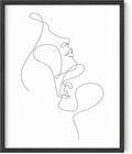 Y2K BOO Minimalist Face to Face UNFRAMED Wall Art Two Portraits Continuous Line Drawing 8x10 Inch Heavyweight Paper Modern Aesthetic Studio Decor