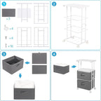 MAX Houser Dresser Tower with 3 Drawers,Fabric Dresser Drawer Organizer Unit,Dresser Chest with Wood Top,Vertical Storage Dresser,Small Dresser for Bedroom,Office-Dark Grey