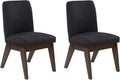 Signature Design by Ashley Kendamor Mid-Century Modern Upholstered Dining Chair with Solid Wood Frame and Bucket Design, Set of 2, Dark Brown