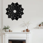 SIGNLEADER Metal Wall Art Decor Abstract Lotus Flower Minimalist Modern Abstract Wall Sculpture Hangings Home Decoration for Living Room, Bedroom, Bathroom, Kitchen, Outdoor - 30" Black