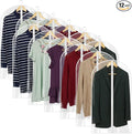 40” All Clear Garment Bags for Travel - PEVA Waterproof Suit Cover with Zipper for Hanging Clothes, Dresses, Coats - Durable Dresser for Closet Storage, Dustproof & Moisture Resistant - 40''/12 Pack