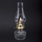 Oil Lamp Chimney Hurricane Lamp Glass Replacement Clear 3 Inch Base for Kerosene Lamp Shade(Flat Style 1P)