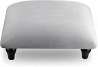 Small Foot Stool Ottoman with Stable Wood Legs Upholstered Footstool Padded Foot Rest Step Stool for High Beds Seat Chair Couch Sofa Patio Bedroom Living Room Office (5.9" H-Gray)