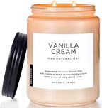M&SENSE Vanilla Soy Candles, Large 19.4oz Non Toxic 110 Hours Burning Time 100% Natural Organic Soy Wax Candle, Relaxing Aromatherapy Scented Housewarming Gift for Women and Men