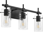 SOLFART 3 Lights Black Vanity Lights for Bathroom Wall Light Fixtures Bathroom Light Fixtures Over Mirror Bath Vanity Light Black