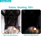NKM Blackout bunk Bed Curtains with Canopy Bed Frame,bunk Bed Tent for top bunk,Suitable for Single Bed in Student Dorm