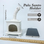 Handmade White Ceramic Fireplace Palo Santo Holder &Sage/Cone Incense Dish for Energy Cleansing Zen Meditation Altar Decor for Yoga Spa | Mindfulness Aromatherapy Gift for Women Anxiety Relief