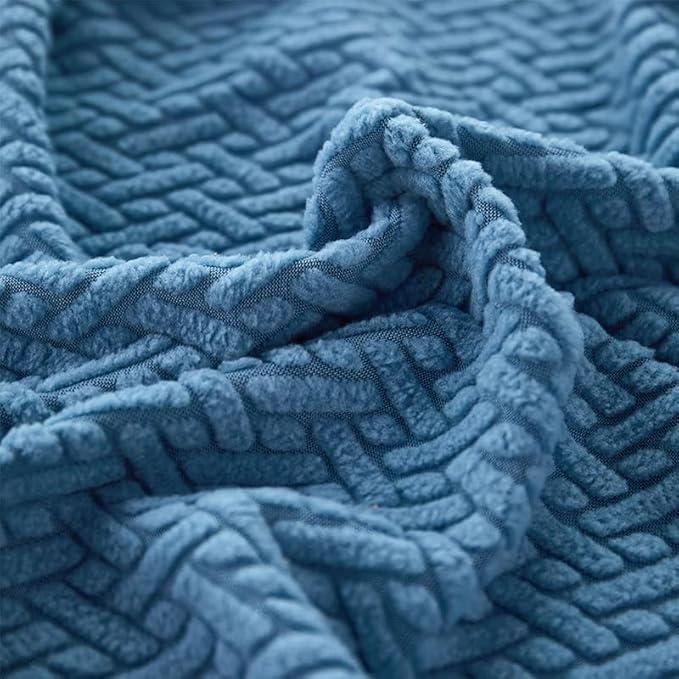 Sofa Covers Couch Covers for Sofa Pet Friendly Couch Cushion Covers Universal Sofa Covers Washable Stretch Slipcovers for Sectional Sofa (Texture Blue,Large Single Seat Cover)