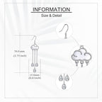 URONE 925 Sterling Silver Earrings Hook Dangle Earrings Jewelry Gifts for Women