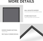 Black Bathroom Mirror for Wall, 55x36 Inch Rectangle Mirrors with Metal Frame, Modern Vanity Wall Mirror Decor for Entryway Hangs, Bathroom Living Room Horizontal or Vertical