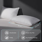 Goose Feather Down Pillow King Size Set of 2, Hotel Collection Bed Pillows for Sleeping, 2 Pack, Down Surrounded Soft Medium Firm Pillows for Side Back Sleepers 20 x 36 in.