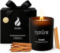 Natur IX Dusk Scented Candles for Home | Sandalwood & Amber | Natural Non Toxic Soy Candles with Essential Oils | 50 H Long Burning