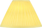 Aspen Creative 56505, Hardback Empire Transitional UNO Lamp Shade, Mushroom Pleated Canary Yellow Faux Silk Fabric, 4" Top x 10" Bottom x 7" Slant Height, Slip 33mm