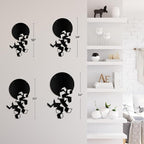 SIGNLEADER Metal Wall Art Decor Circles Abstract Shapes Minimalist Modern Abstract Wall Sculpture Hangings Home Decoration for Living Room, Bedroom, Bathroom, Kitchen, Outdoor - 30" Black