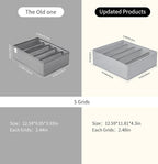 4 Packs Wardrobe Clothes Organizer,5 Grids Washable Portable Closet Organizer Storage Box Foldable Closet Drawer Organizer for thicker Scarves,Leggings,Long sleeve shirts（32 * 30 * 11）
