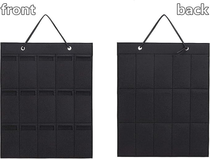 1Pc 15 Grids Glasses Organizer Storage Wall Hanging Bag Multifunctional Sunglasses Eyeglass Container Bag Foldable(Gray)