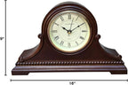 Mantel Clocks, Battery Operated, Silent Wood Mantle Clock with Westminster Chimes On The Hour, Solid Wooden Shelf Decorative Chiming Table Clock, 9" x 16" x 3"