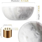 Koville African Natural Marble Incense Holder, 5inch Incense Holders for Sticks, Sturdy Incense Burner Ideal for Meditation and Relaxing, Easy to Clean(Grigio Fantasy)
