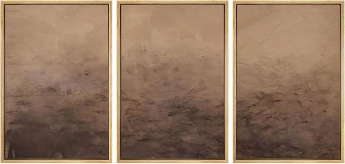 MUDECOR Framed Canvas Print Wall Art Minimalist Earthy Neutral Brown Abstract Illustrations Realism Decorative for Living Room, Bedroom, Office - 16"x24"x3 Natural