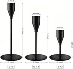 Black Taper Candle Holders for Wedding Table Centerpiece,Tall Taper Candlestick Holders Bulk Set of 27,Metal Candle Stick Holder Decor for Table or Mantel Centerpiece, Dinning, Party Home Decor
