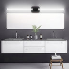 Ralbay 59inch Matte Black Vanity Light for Bathroom Lighting Bar 42W Matte Black Bathroom Wall Mounted Lighting Fixtures Over Long Mirror(5500K White Light)
