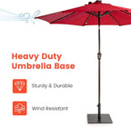Giantex Square Umbrella Base, 36 LBS Steel Heavy Duty Patio Market Umbrella Stand with 2 Adapters, 20 Inch Outdoor Plate Stand with Adjustable Foot, Suitable for Backyard, Deck, Poolside, Patio
