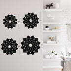 SIGNLEADER Metal Wall Art Decor Abstract Lotus Flower Minimalist Modern Abstract Wall Sculpture Hangings Home Decoration for Living Room, Bedroom, Bathroom, Kitchen, Outdoor - 30" Black