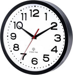 Atomic Wall Clock 12 Inch, Modern Clock Battery Operated Classic Analog Decorative for Kitchen, Living Room, Office, Bedroom, Bathroom (Black)