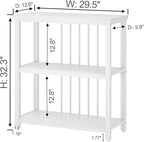 FOLUBAN Small Bookshelf, Modern 3 Tier Book Shelf, Wood and Metal Bookcase for Home Office Living Room Bedroom, White Oak