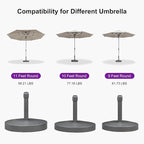 PURPLE LEAF AT4028 Patio Umbrella Base Stand Outdoor Heavy Duty Round Concrete Stand 62 LBS Black Market Table Umbrellas