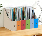 Limitliho Cardboard Magazine Holder for Desk, Book Bins for Classroom Library,Office,Home, 10.6" H x 10.2" L x 3.5" W in file holder (Fresh color, 6 Pack)