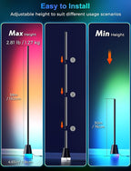 RGB Floor Lamp, Smart LED Corner Lamp for Living Room Bedroom, 16 Million DIY Colors Standing Lamp with Music Sync App & Remote Control, Cool Modern Mood Light Ambient Lighting, Black