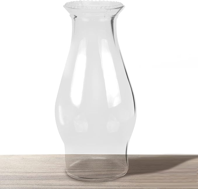 Oil Lamp Chimney Hurricane Lamp Glass Replacement Clear 3 Inch Base for Kerosene Lamp Shade(Wave Style 1P)