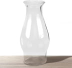Oil Lamp Chimney Hurricane Lamp Glass Replacement Clear 3 Inch Base for Kerosene Lamp Shade(Wave Style 1P)