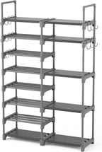 ROJASOP Shoe Rack, Shoe Storage Organizer for Closet Entryway Garage Bedroom, 8 Tier Tall Metal Shoe Shelf for 26-32 Pairs Boots & Shoes, Adjustable Shoe Stand for Small Space