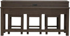 Liberty Furniture Cascade Falls Living Room 4 Piece Set - Console Bar Table, 3 Stools - Satin Espresso