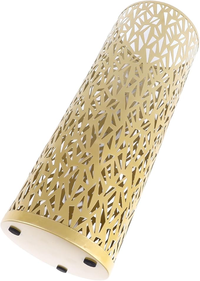 Umbrella Stand Umbrella Holder for Entryway,Umbrella Stand Rack,Metal Hollowed Freestanding Round Umbrella Holder Organizer Bin,Umbrella Rack Organizer Freestanding for Home Hotel Office(Small-Gold)