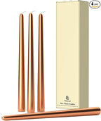 12-Inch Tall Dripless Taper Candles Set of 4 - Burnt Orange Tapered Candles, Perfect for Wedding,Dinner - Smokeless, Unscented, Long Burning - Hand Poured, Colored Tall Candlesticks
