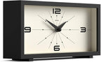 JONES CLOCKS® Odeon Desk Clock | Modern Rectangular Design | Black | Stylish Retro Look for Shelf, Table, Mantel or Bedside