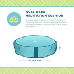 Bean Products Zafu Meditation Pillows for Sitting on Floor, Yoga Cushion, Cotton/Buckwheat Fill Yoga Pillow, Zafu Meditation Cushion, Zen Kneeling Prayer Pad- Made in USA - 14"x18" Oval - Navy