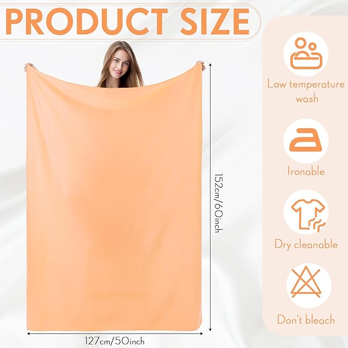 Shimeyao 24 Packs Fleece Throw Blanket Soft Warm Lightweight Fleece Blanket Cozy Throw Bulk for Home Bed Couch Sofa Office Wedding Gifts Suitable for Seasons, 50 x 60 Inches(Nude Pink)