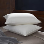 Cuddledown Organic Cotton Down Alternative Pillow | 100% Organic Cotton Shell | European Down Alternative Fill | Hypoallergenic | Handcrafted | Oeko-TEX Certified | 20" x 30" | Queen | Soft