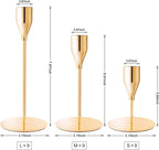 French Gold Taper Candle Holders for Wedding Table Centerpiece,Tall Taper Candlestick Holders Bulk Set of 27,Metal Candle Stick Holders for Dinning or Mantel Centerpiece,Party Home Decor
