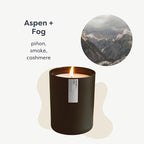 Calyan Wax Co. Aspen & Fog Scented Candle - 75 Hour Burn - Luxury Non Toxic Soy Wax Candles - Long Lasting Black Tumbler Jar Candle for Home - 10.2oz