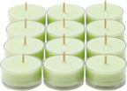 PartyLite Set of 12 Tea Lights Candles, Cucumber & Clementine Scent, Aromatherapy Scented Candles Gift Set, Up to 4 to 6 Hours Burn Time