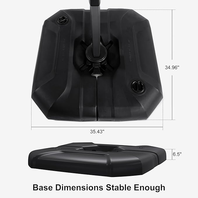 PURPLE LEAF Patio Umbrella Base SBL4090 Water &Sand Filled Weighted Base Outdoor Umbrella Base for Offset Cantilever Umbrella 200 Lbs
