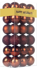 Bronze 1.6" Small Christmas Balls Christmas Tree Decoration Ornaments Shatterproof Hanging Balls for Xmas Tree Holiday Wreath Garland Decor Set of 36pcs Brown Christmas Ornaments
