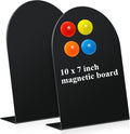 Shimeyao 2 Pcs Black Magnetic Bulletin Board for Tabletops with 8 Magnets 10 x 7 Inch Memo Display Easel Stand for Home Office School Kitchen Table Supplies (Arched)