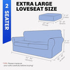 YEMYHOM Latest Checkered 3 Pieces Couch Covers for 2 Cushion Couch High Stretch Sofa Cover with 2 Extra Large Seat Cushion Covers Anti Slip Elastic Slipcovers (Light Gray), 71"-91"(2 Cushions)
